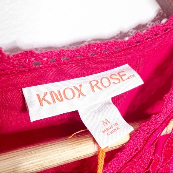 NWT Knox Rose Lace Neck Sleeveless Tie Waist Midi Dress Women's - Picture 14 of 16